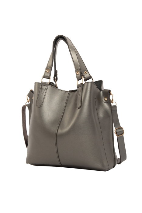 Zoozie Bags Bolso de Hombro Plateado Midi